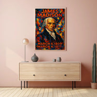 James Madison 4th President of the United States Glitch Hop Art Poster