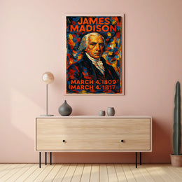 James Madison 4th President of the United States Glitch Hop Art Poster