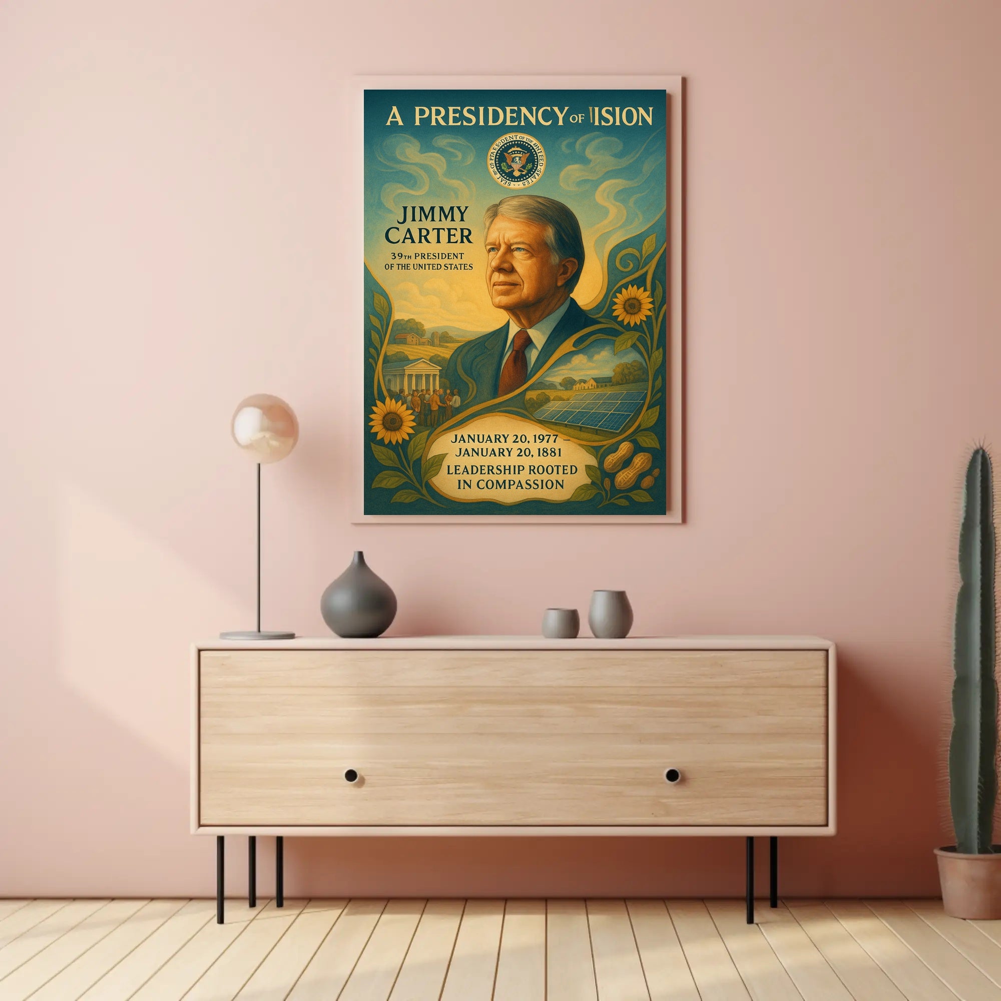 Jimmy Carter Civic Impact Presidential Artwork PosterGoat