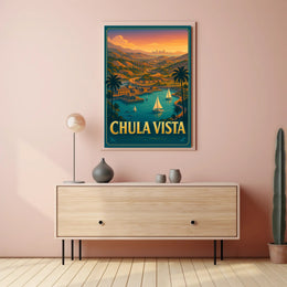 Chula Vista Scenic View Vintage Travel Poster