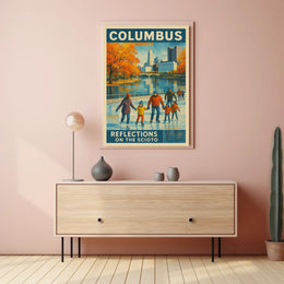 Columbus Reflections On The Scioto Poster