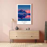 Icelandic Landscape Reflection Travel Poster