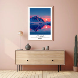 Icelandic Landscape Reflection Travel Poster