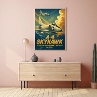 Skyhawk Jets Soaring Through Dramatic Sky Military Poster