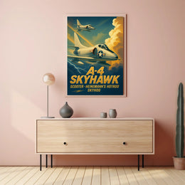 Skyhawk Jets Soaring Through Dramatic Sky Military Poster