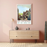 New York City Skyline Travel Poster Vintage Wall Art