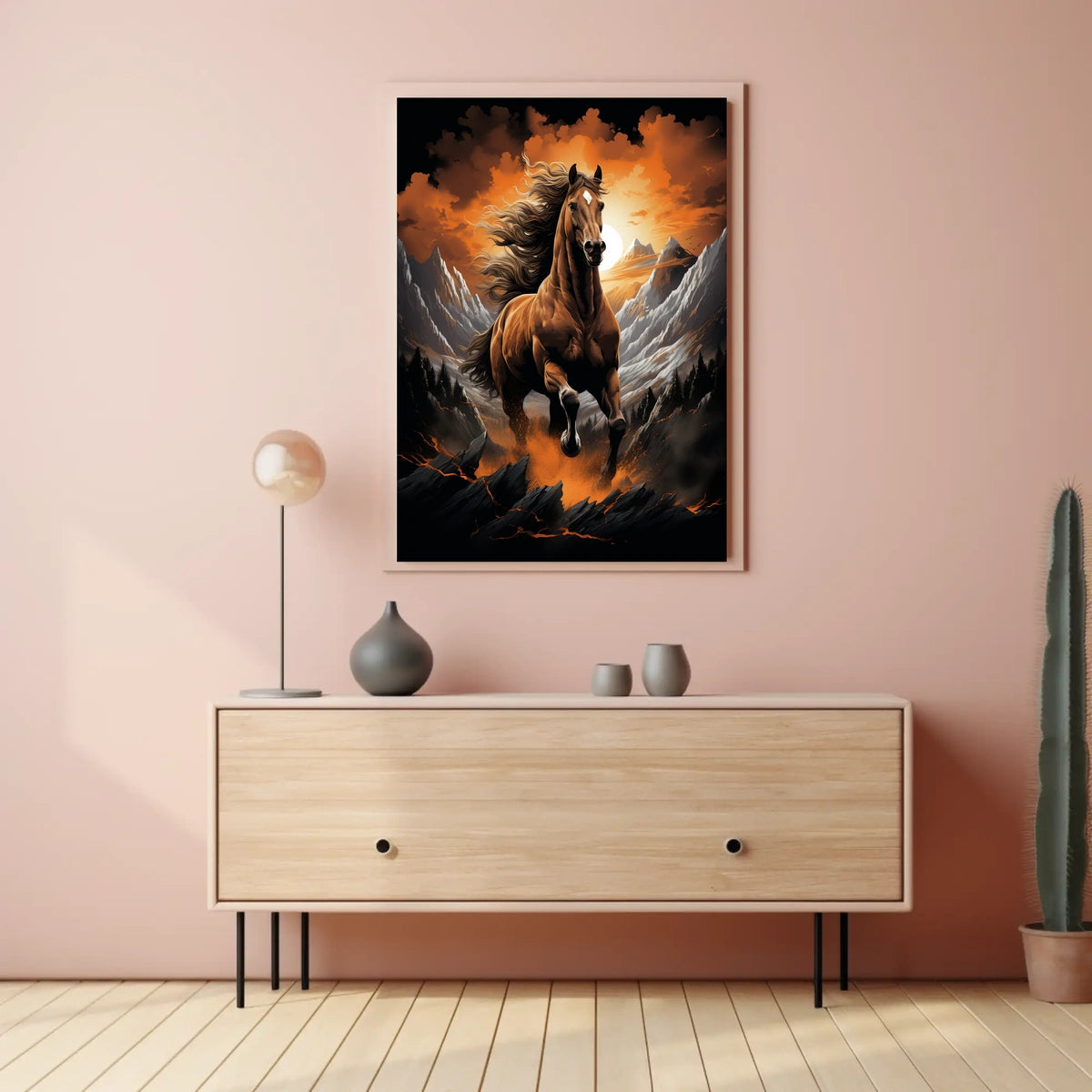 Majestic Stallion In The Mountains Poster