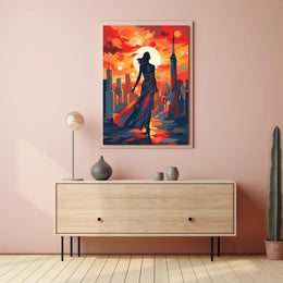Empowered Urban Explorer in Motion Artistic Poster