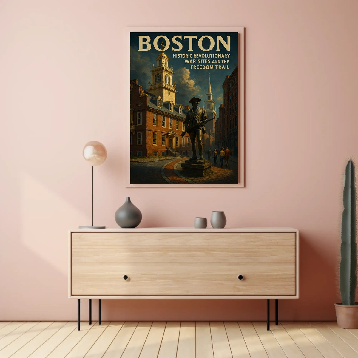 Boston Freedom Trail Vintage Souvenir Map Poster