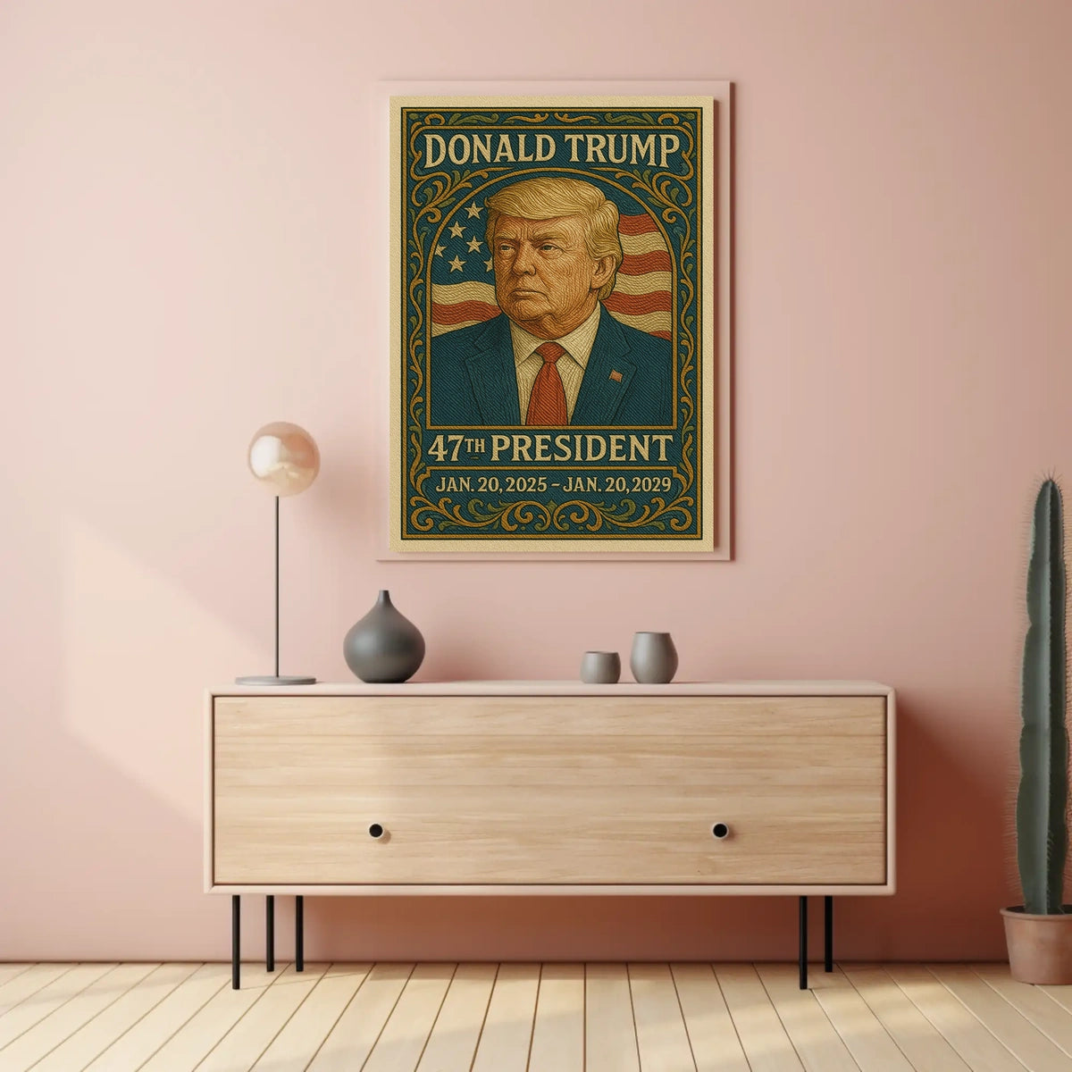 Presidential Leadership Trump Portrait Baroque Realism Patriotic Heritage American Presidency Historic Poster