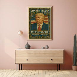 Presidential Leadership Trump Portrait Baroque Realism Patriotic Heritage American Presidency Historic Poster