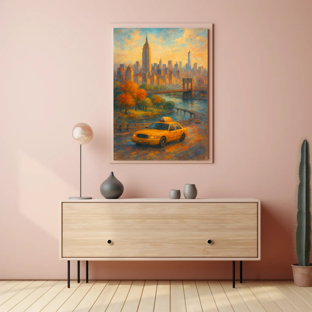 New York City Autumn Impressionism Poster Abstract Wall Art