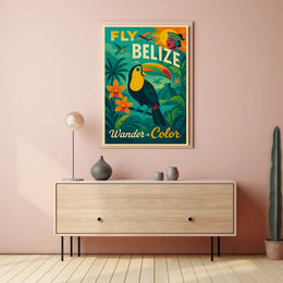 Travel Belize Vintage Adventure with Tropical Flair Travel Poster PosterGoat