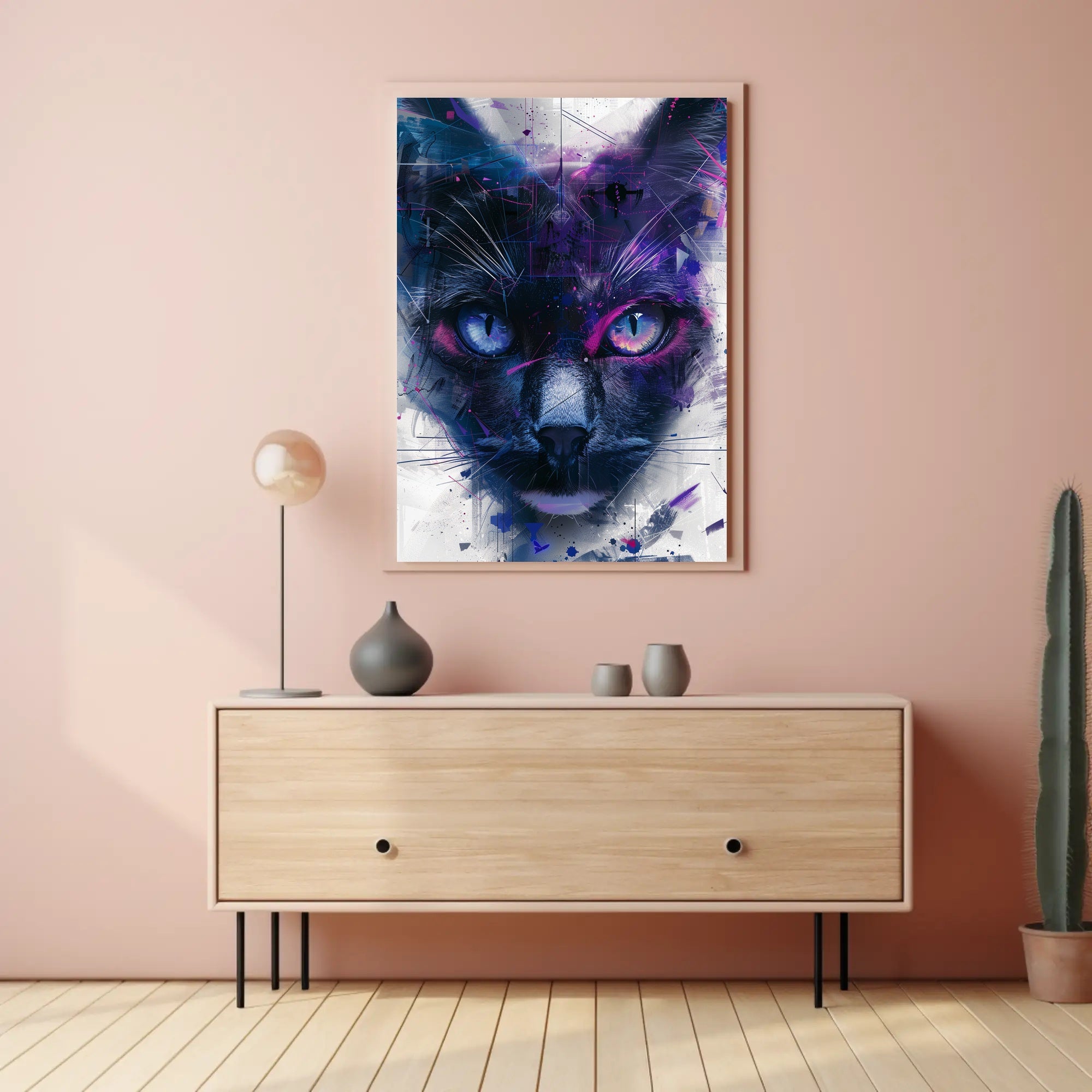 Cosmic Feline Art Print Poster for Home Decor and Wall Art PosterGoat