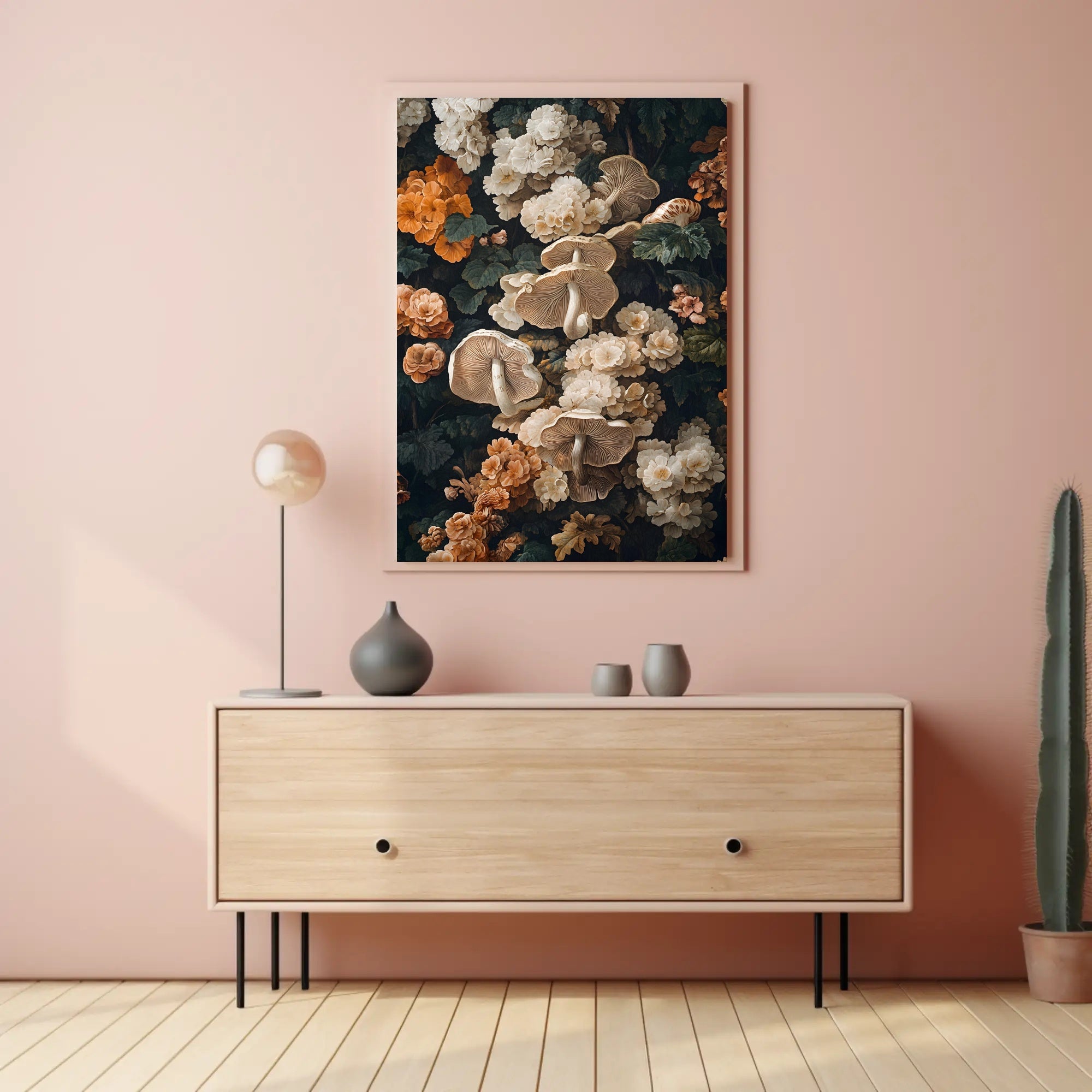 Floral And Fungal Harmony Wall Art Print