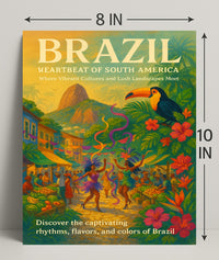 Brazil Heartbeat of South America Poster Art Print PosterGoat