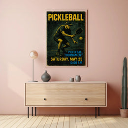 Pickleball Tournament Energy Sports Poster PosterGoat