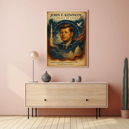 John F. Kennedy Visionary Leadership Vintage Poster