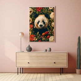 Panda in Bloom Wall Art Decor Print