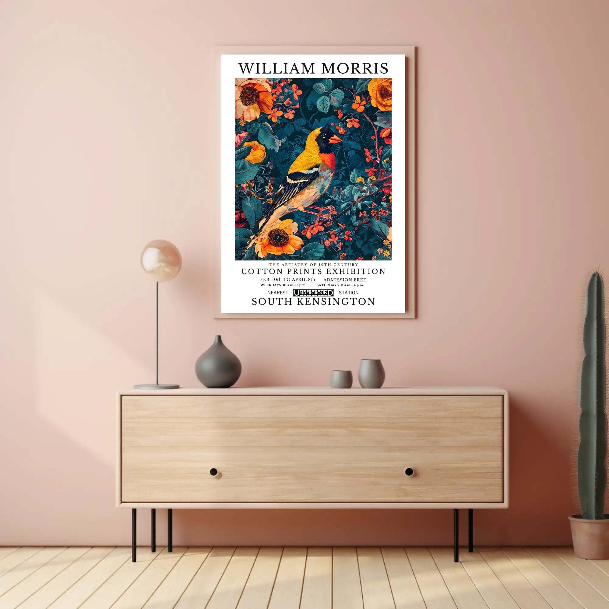 William Morris Nature-Inspired Decorative Art Exhibition Poster