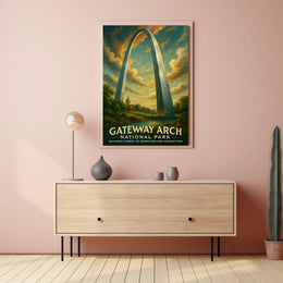 Gateway Arch Adventure in Urban or Cityscape Poster