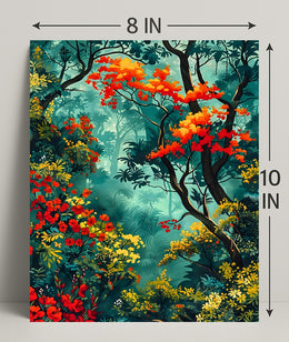 Vibrant Forest Scene William Morris Art Poster