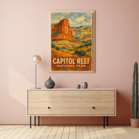 Capitol Reef National Park Breathtaking Desert Vistas Travel Inspired Wanderlust Decor Poster