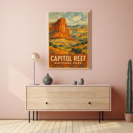 Capitol Reef National Park Breathtaking Desert Vistas Travel Inspired Wanderlust Decor Poster
