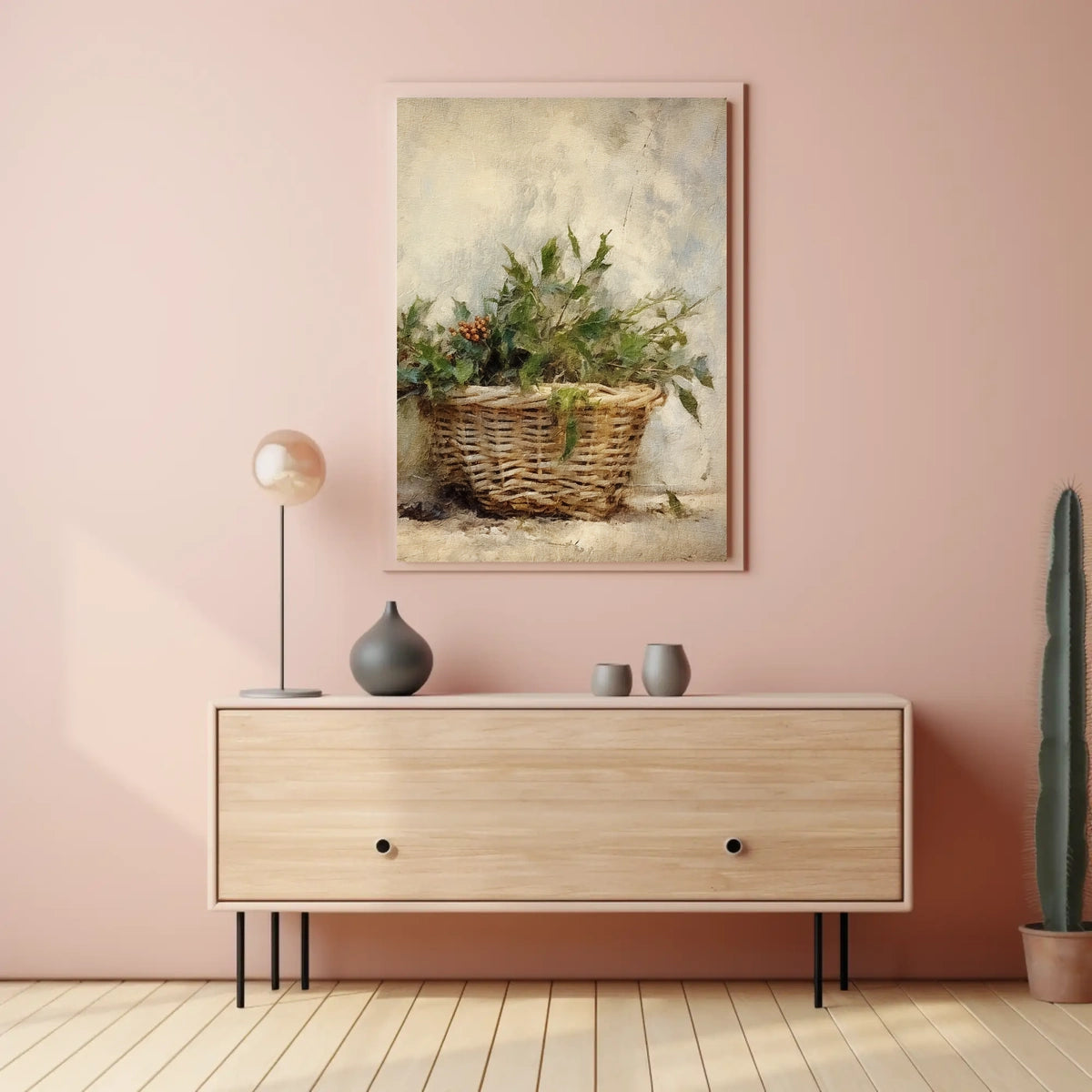 Basket Of Greenery Poster