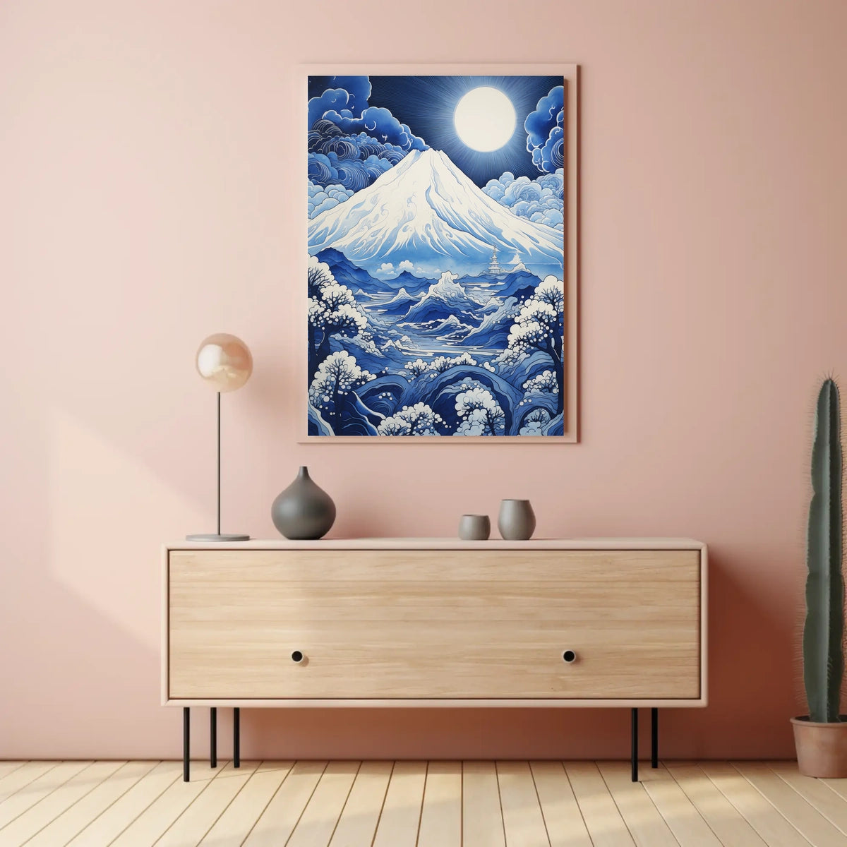 Mount Fuji Moonlit Tranquility Cultural Heritage Poster