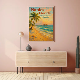 Paradise Coast Splendor Vintage Beach Poster Art