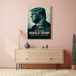 Iconic Donald Trump 47th President Leadership American History Scenic Art Poster