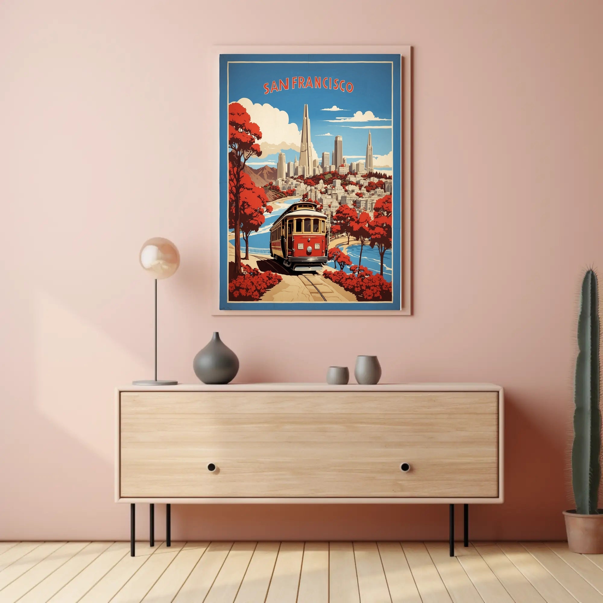 San Francisco Skyline Vintage Travel Poster