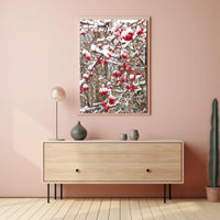 Wintry Red Berries Artwork - Abstract or Artistic Poster