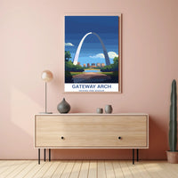 Gateway Arch Illustration in National Park Poster