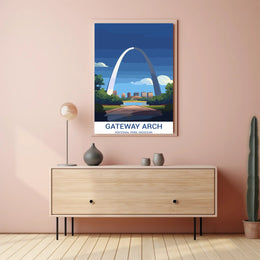 Gateway Arch Illustration in National Park Poster