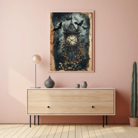 Haunted Clock Tower Gothic Artistic Pop Culture Poster