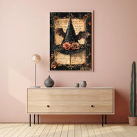 Mystical Witch Hat Halloween Scene Artistic Poster