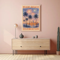 Miami Beach Celebration: Vibrant Urban or Cityscape Poster