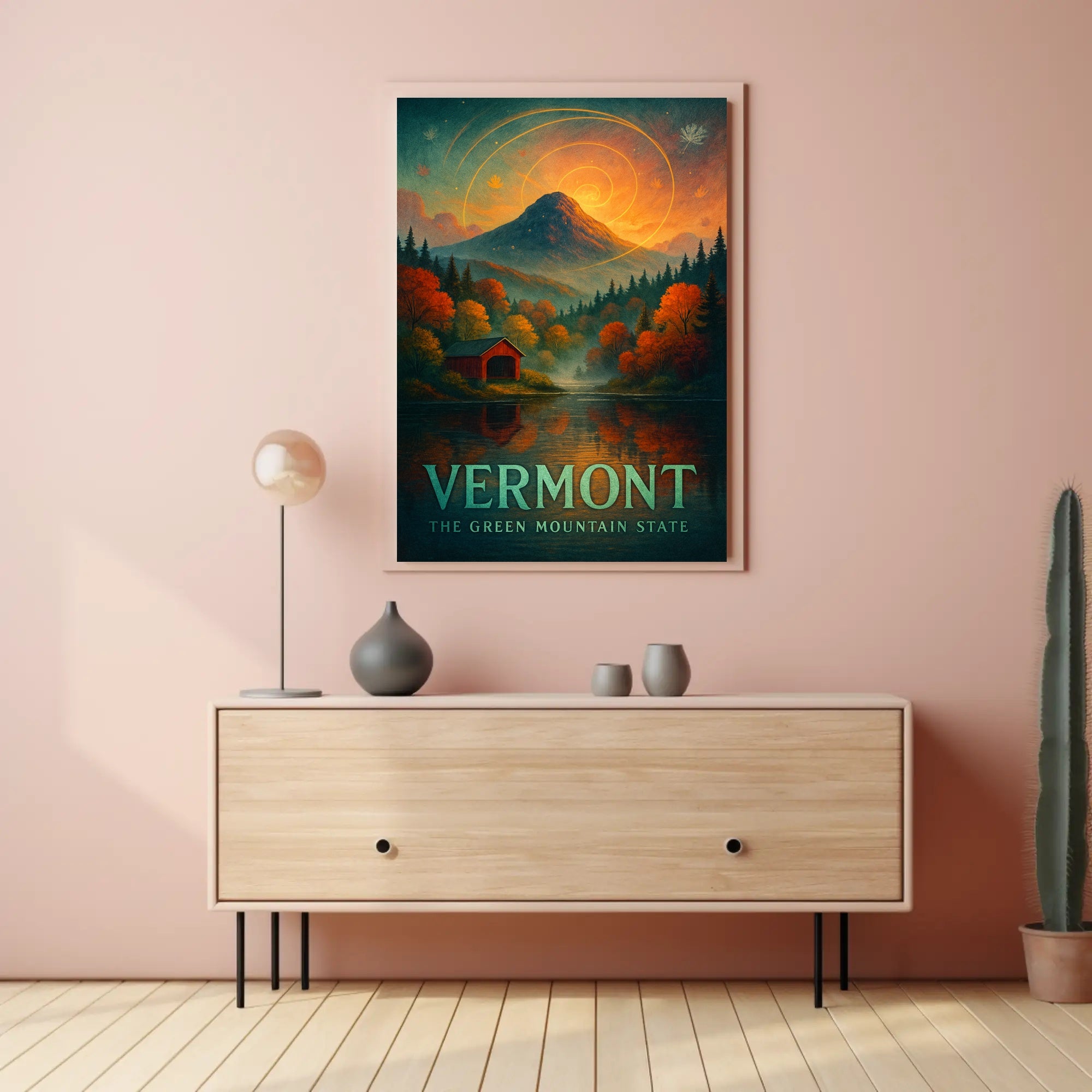 Majestic Autumn Mountain: Artistic Poster