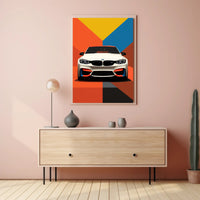 Bold and Dynamic Automotive Art Poster PosterGoat