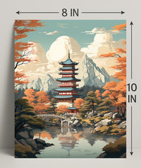 Tranquil Pagoda In Autumn Poster