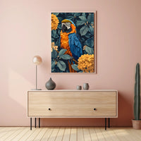 Vibrant Parrot Floral Paradise Wall Art