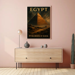 Giza Pyramids Vintage Travel Poster
