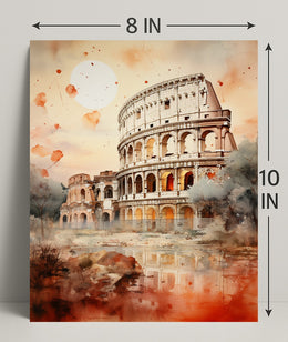 Colosseum In Watercolor Poster