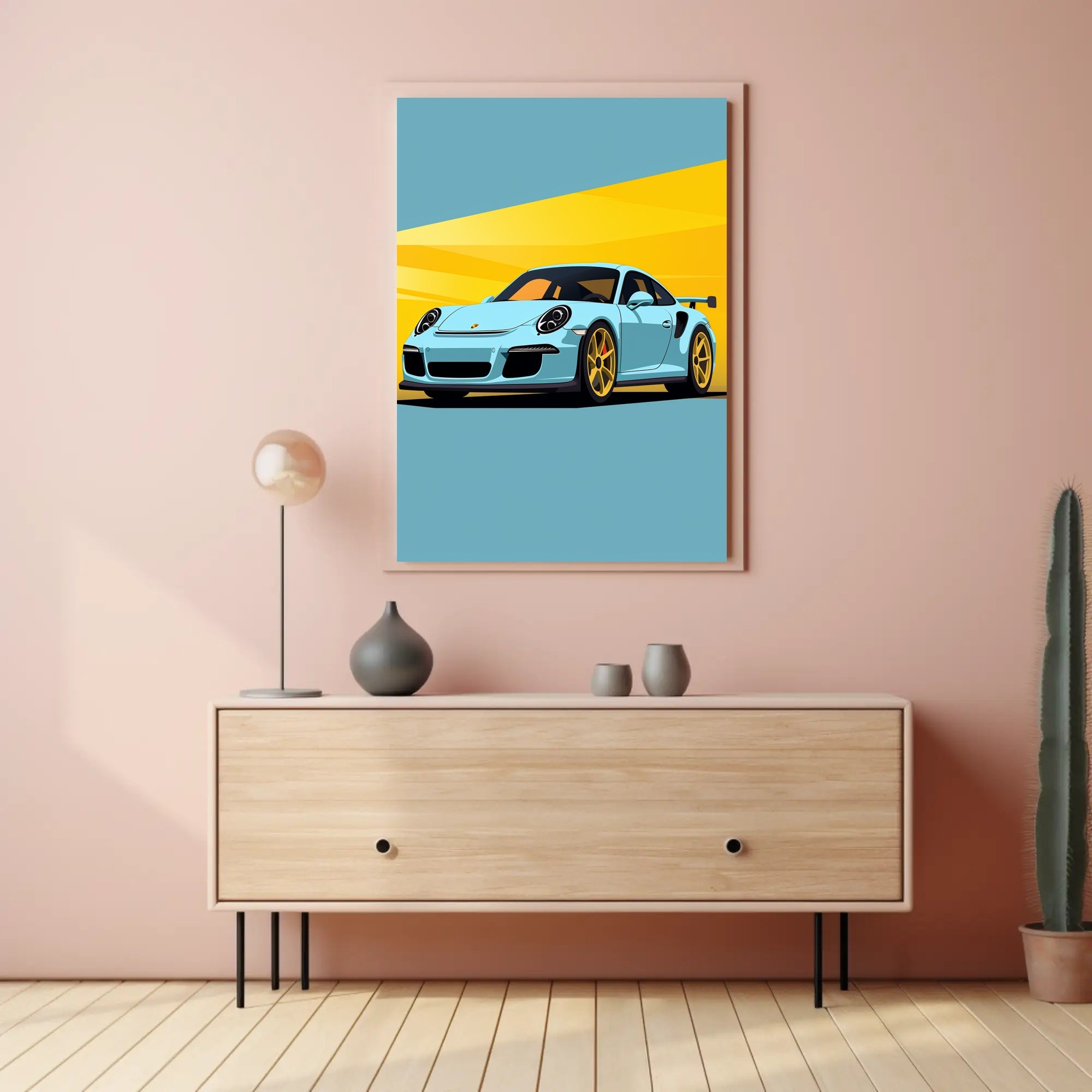 Sleek Speedster Illustration Poster PosterGoat