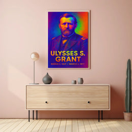 Ulysses S. Grant 18th President of the United States Neon Gradient Overlay Poster