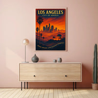 Los Angeles Dreams Retro Travel Poster Art