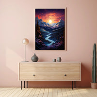 Majestic Mountain Sunset Poster