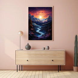 Majestic Mountain Sunset Poster